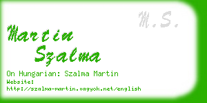 martin szalma business card